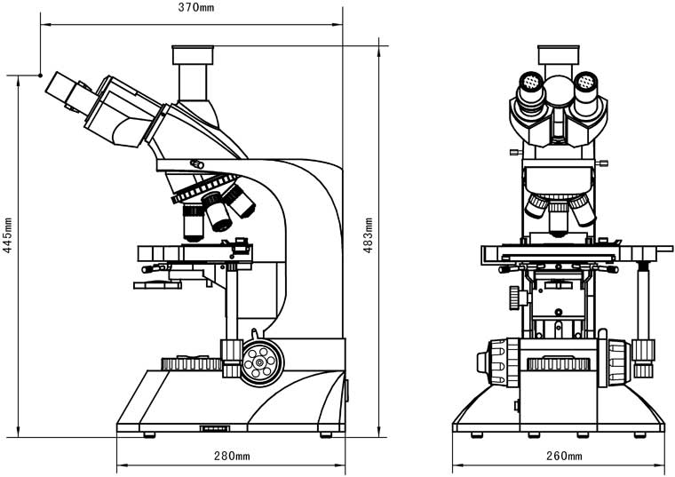 XSP-13C生物显微镜外形尺寸