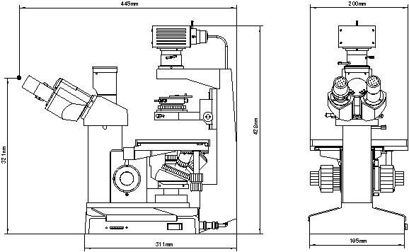 XSP-17C倒置生物显微镜外形尺寸