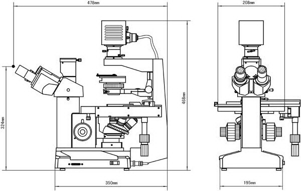 XSP-18C生物倒置显微镜外形尺寸